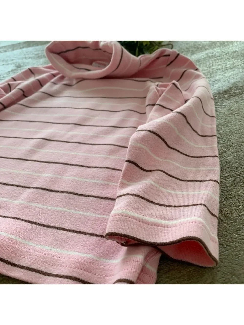 Gymboree Pink and Brown Striped Turtleneck